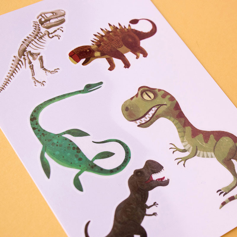 10 calcomanías de dinosaurios
